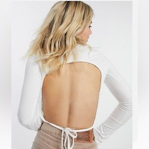 Open back long sleeve top